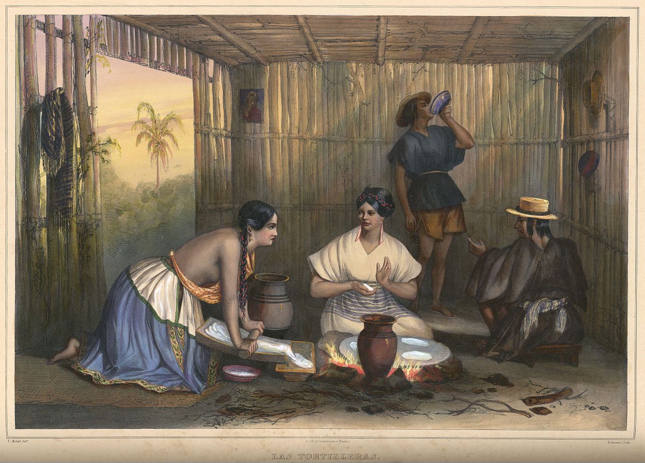 Making Tortillas in Colonial Times by Carl Nebel