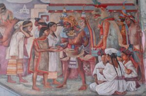 Mural de Arturo Garcia Bustos  en el Palacio de Gobierno Oaxaca